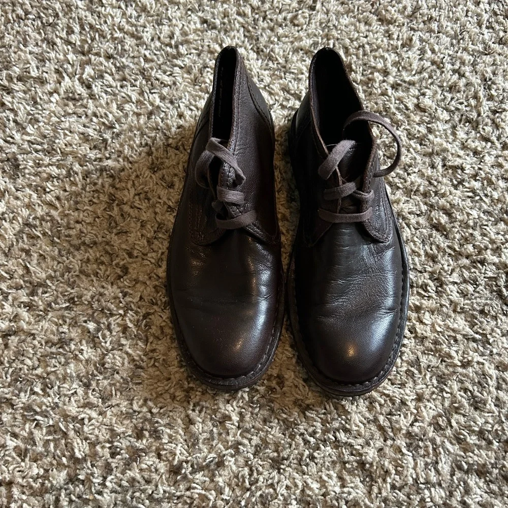 John Varvatos Dark Brown Leather Chukka Boots